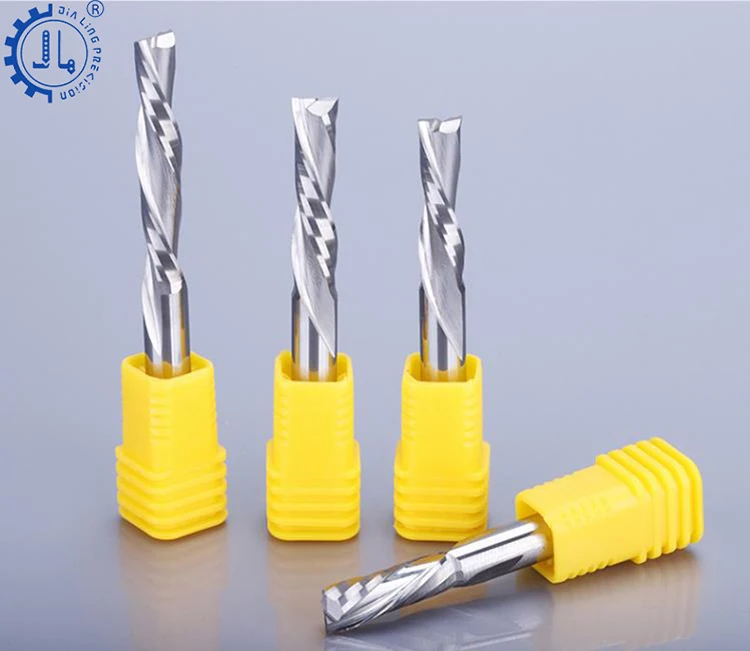 JIALING 2 Flute Down Cut Two Spiral Flute Bits LEFT Milling Cutter Wood MDF  PVC