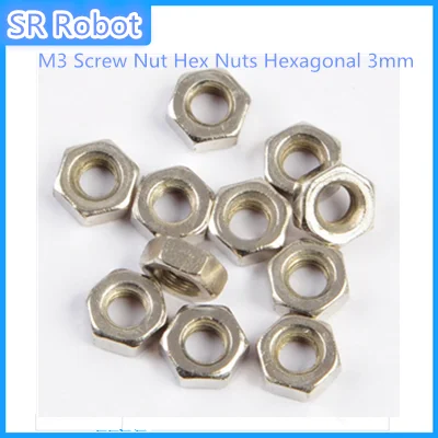 100pcs/lot M3 Screw Nut Hex Nuts Hexagonal 3mm For Coupler Motor Mount Servo Bracket Robot Car Chassis Robotic Part Accessory