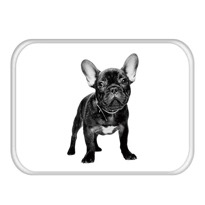 Creative French Bulldog Door Mat Bulldog Printed Flannel Fabric Floor Mat Cute Dog Home Decor Non-slip Doormat Tapis de porte