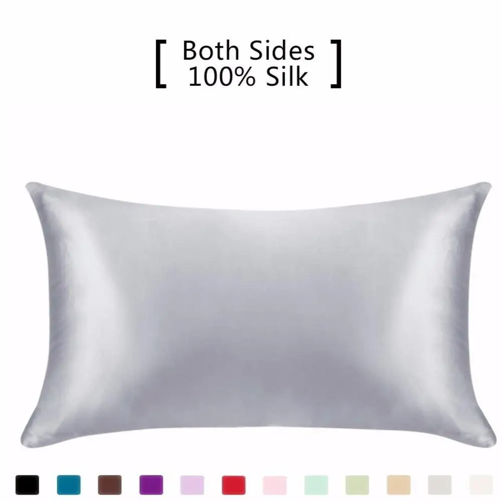 

100% Pure Silk Pillowcase Hair Skin, 19 Momme 100% Pure Natural Mulberry Silk Pillowcase Standard Size, Pillow Cases Cover Hidd