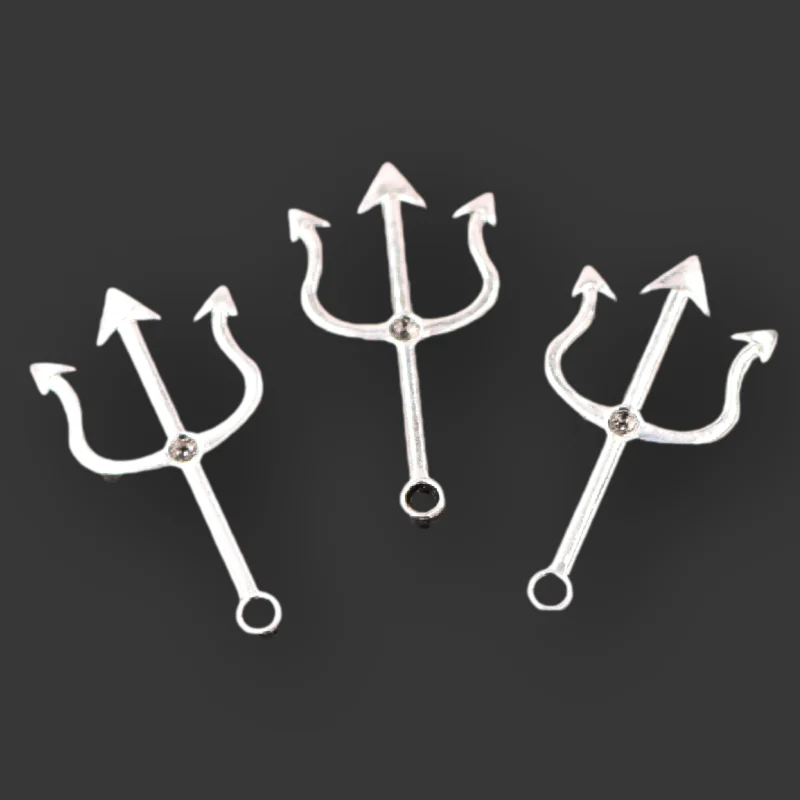 10pcs Silver Plated Harpoon Pendant Retro Necklace Earrings Metal Accessories DIY Charms For Jewelry Crafts Making 42*23mm A2420