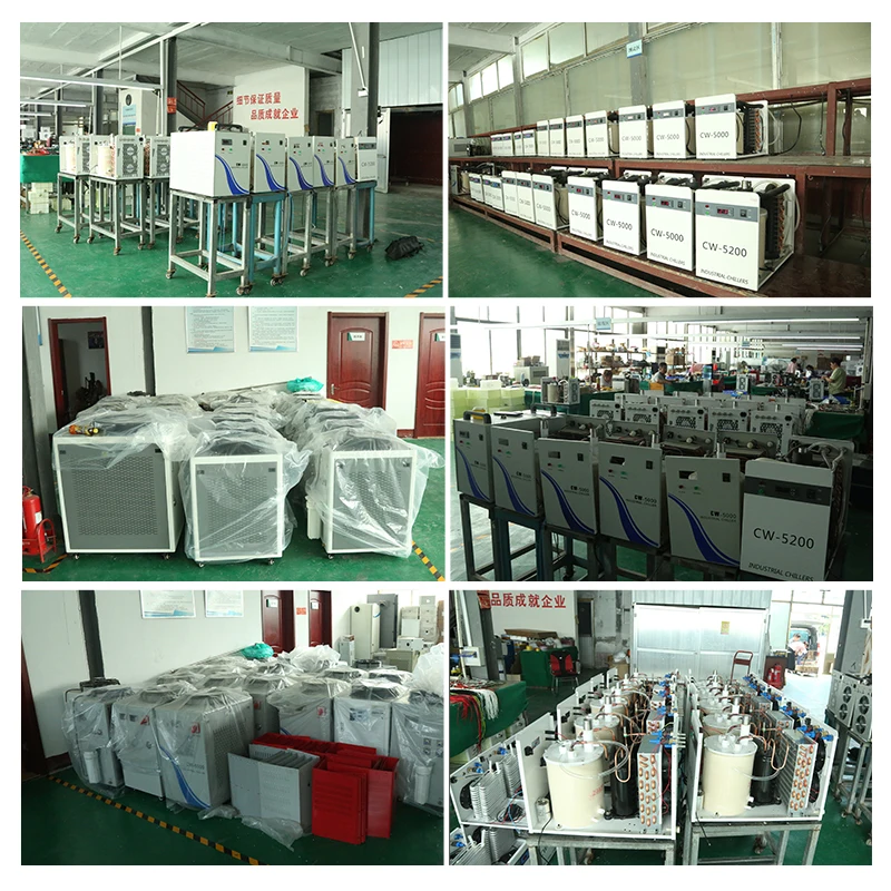 Optical Fiber อุณหภูมิควบคุม Chiller อุตสาหกรรม CO2เลเซอร์แกะสลักและตัด,cooling 500W 800W 1000W หลอดเลเซอร์