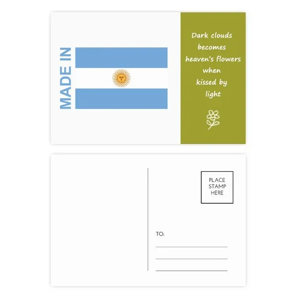 Made In Argentina Country Love Poetry Postcard Set Thanks Card Mailing Side 20pcs