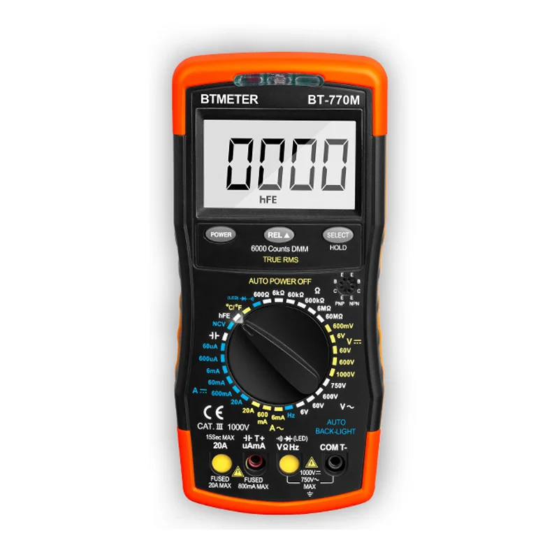 BTMETER True RMS multimetr cyfrowy, precyzyjny multimetr, profesjonalny tester izolacji miernik napięcia Test diody NCV, seria 770 — zdjęcie 2