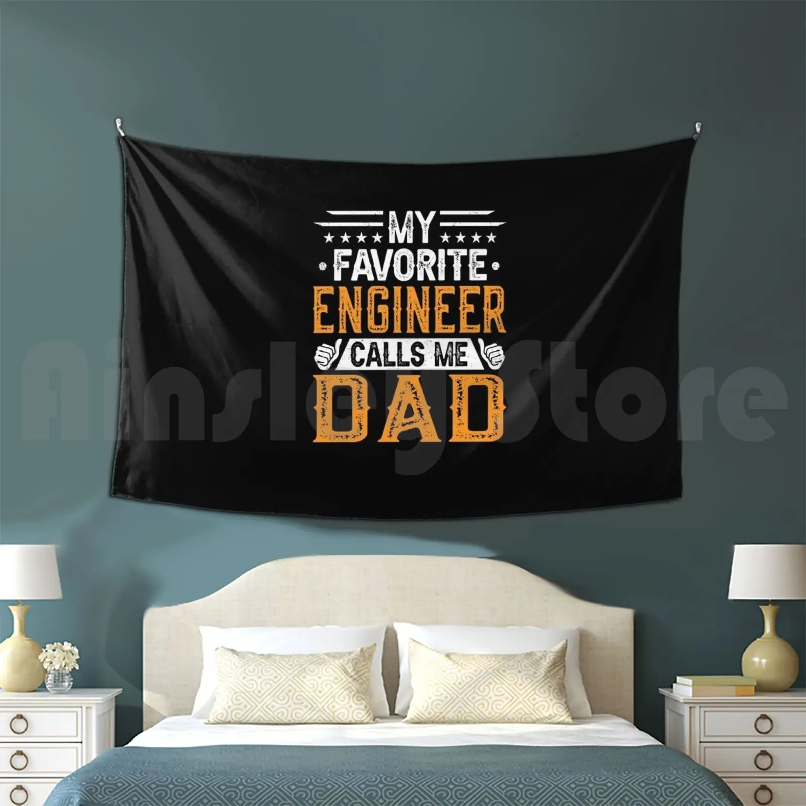 My Favorite Engineer Calls Me Dad-Engineer's Dad-Fathers Day Customized Tapestry Proud Dad Of An