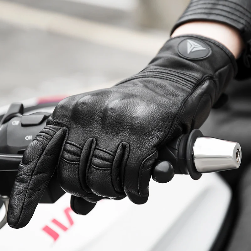 Motorcycle Gloves Leather Guanti Guantes de Moto Cuero Luvas Motociclismo Handschoenen Touch Screen Windproof Anti Slip