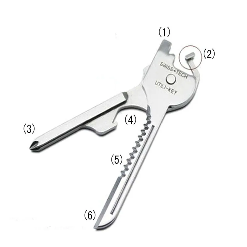 Mini abrebotellas multifuncional, cuchillo de tornillo, cuchillo plegable, enlace de llave para herramientas al aire libre