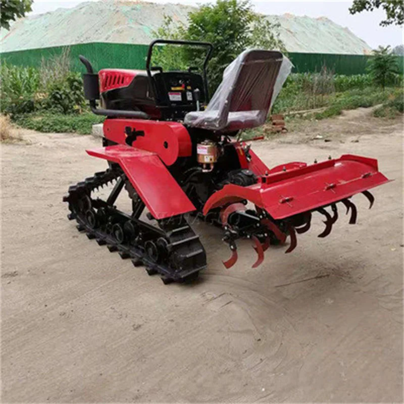 Agricultural Land Machine 25HP Power Tiller Farm Small Diesel Crawler Rotary Tiller