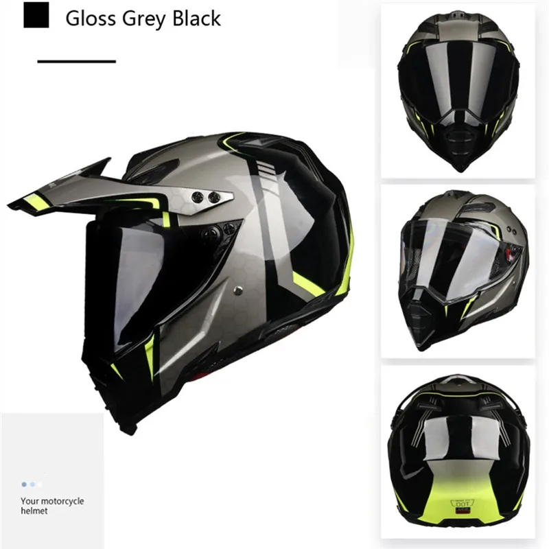 Dot Adult Helmet For Dirtbike Atv Motocross Mx Offroad Motorcyle Street Bike Snowmobile Helmet With Visor (Medium, Gloss White)