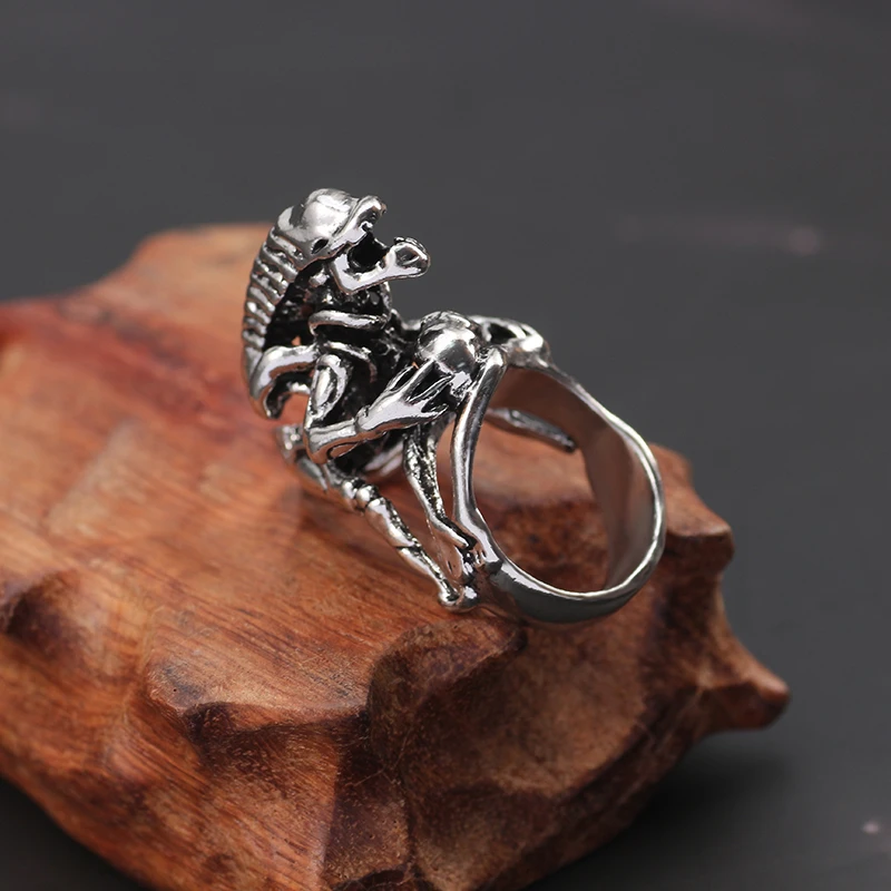 Retro Punk Lizard Skull Ring For Men Boys Vintage Male Metal Skeleton Animal Rings Hip Hop Cool Party Jewelry Gifts 2019 Anillos