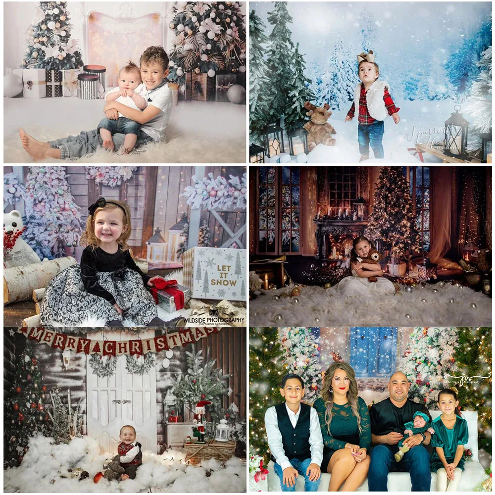 

Mocsicka Merry Christmas Backdrop Winter House Xmas Tree Background Photography New Year Decor Party Adult Kid Photobooth Studio