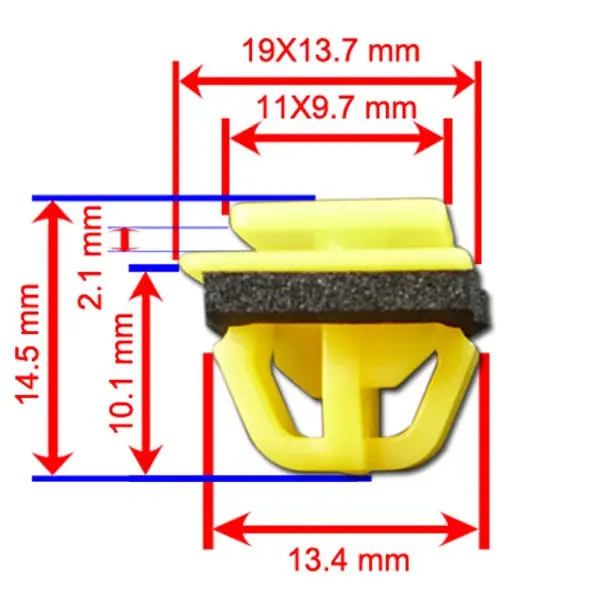 20/50/100x Rocker Moulding Clips Yellow Retainer W/Sealer Fit For Hyundai Accent Santa Fe Tiburon 87758-35000