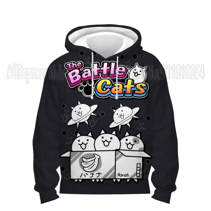 The Battle Cats 3D Print Hoodies for Girls Boys Kids Game Sweatshirts Tops Children Cartoon Anime Pullovers Coats Sudadera Gifts