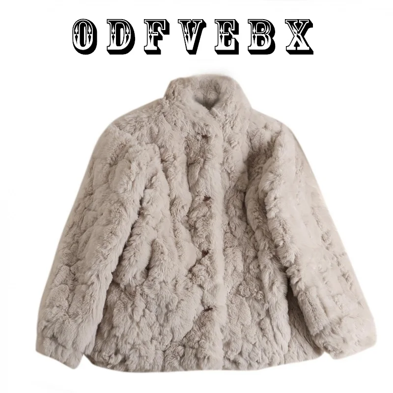 Winter Faux Fur Coat Jacket Women Thick Warm Short Loose Lamb Wool Coat Ladies Fashion Plush Coat Faux Rabbit Fur Overcoat 2023