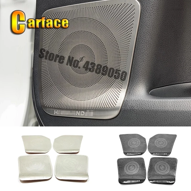 

Stainless steel Car Interior door speaker audio Horn Cover Trim Frame styling For Toyota Highlander Kluger 2015-2018 Accessories