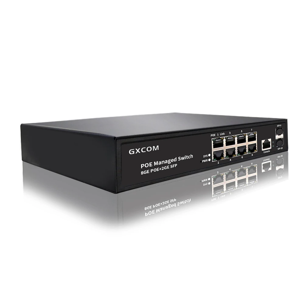 8-Port Full Gigabit POE Managed  Switch with 2 SFP Slots with vlan/ RSTP/SNMP 8-POE Managed