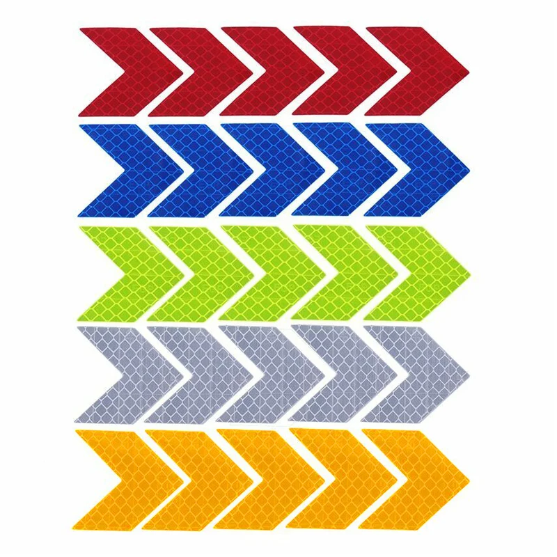 10 قطعة سيارة عاكس ملصق تحذير السهام الديكور الشارات دراجة نارية الذيل بار ملصقات للسيارة متعددة الأشكال ل علامة السلامة المرورية 4.5X4cm