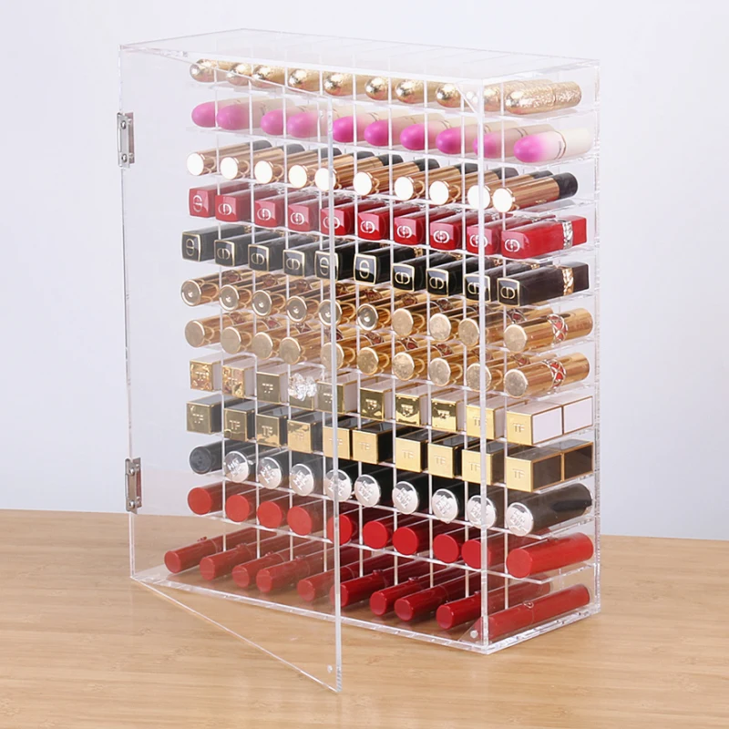 Lipstick Organizer Box Dressing Table Transparent Acrylic Storage Holder Desk Tidy Bracket Large Makeup Cosmetic Organizer Stand