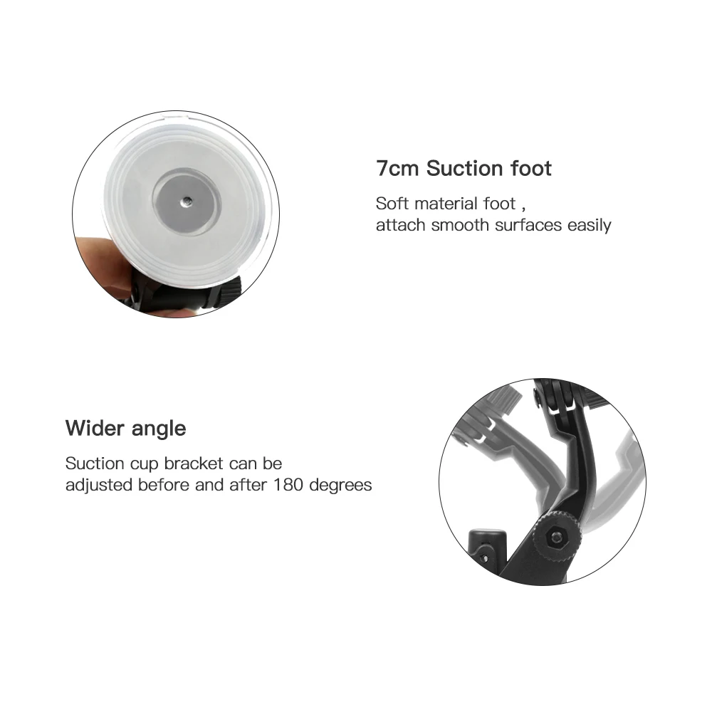 Присоска 7 см для OSMO SJ4000, Xiaomi Yi 4 K, Mijia 4 k, H9, Gopro Hero 9, 8, 7, 6, 5, Black, с адаптером для штатива, спортивный аксессуар Go Pro