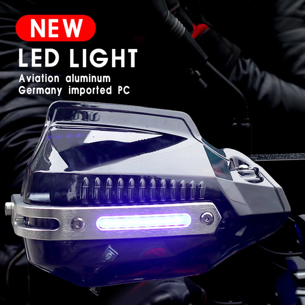 Motobike Handguard LED Daytime running light Hand guard handle protector windshield Turn signal signal lamp motos covers