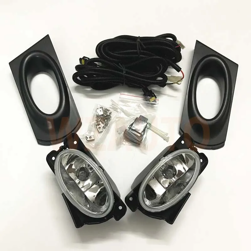 1set Car Replacement Front Bumper Fog Light For Honda Fit/Jazz GE6 GE8 2011 2012 2013 With Wire Switch Blub Trim Cover