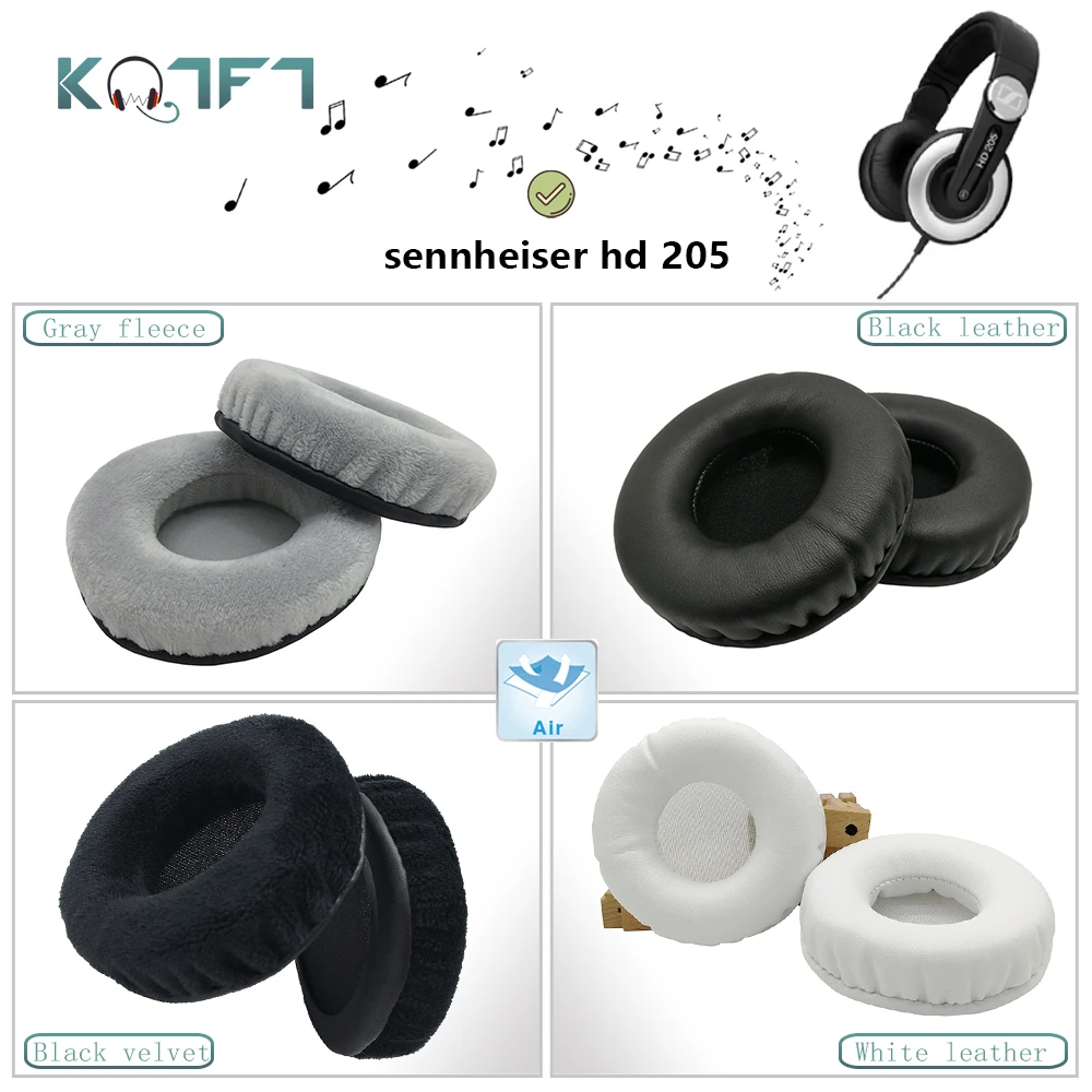 

KQTFT round flannel 1 Pair of Replacement Ear Pads for sennheiser hd 205 Headset EarPads Earmuff Cover Cushion Cups