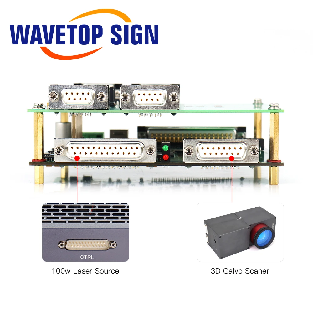 WaveTopSign JCZ QCW Laser Controller DLC2-M4-3D+Software EZCAD V3.0 IPG SPI 100W with RS232 Port Support Fiber YAG CO2 Laser