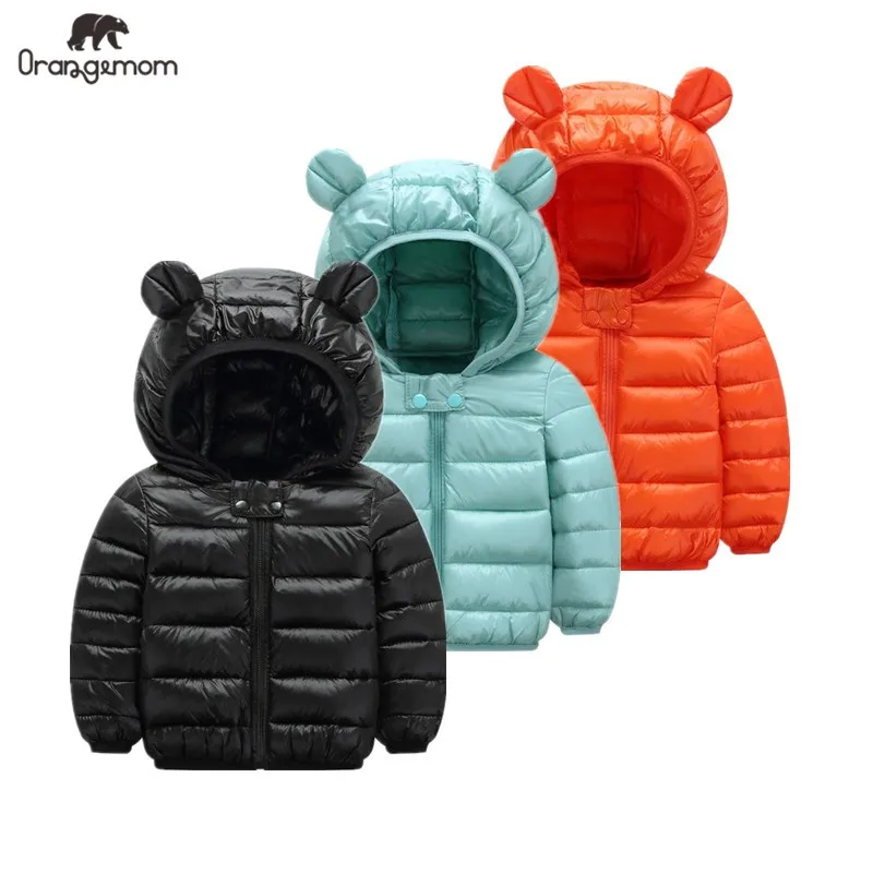 Cute Baby Girls Jacket Kids Boys Light Down Coats With Ear Hoodie Spring Girl Clothes Infant Children\'s Clothing For Boys Coat