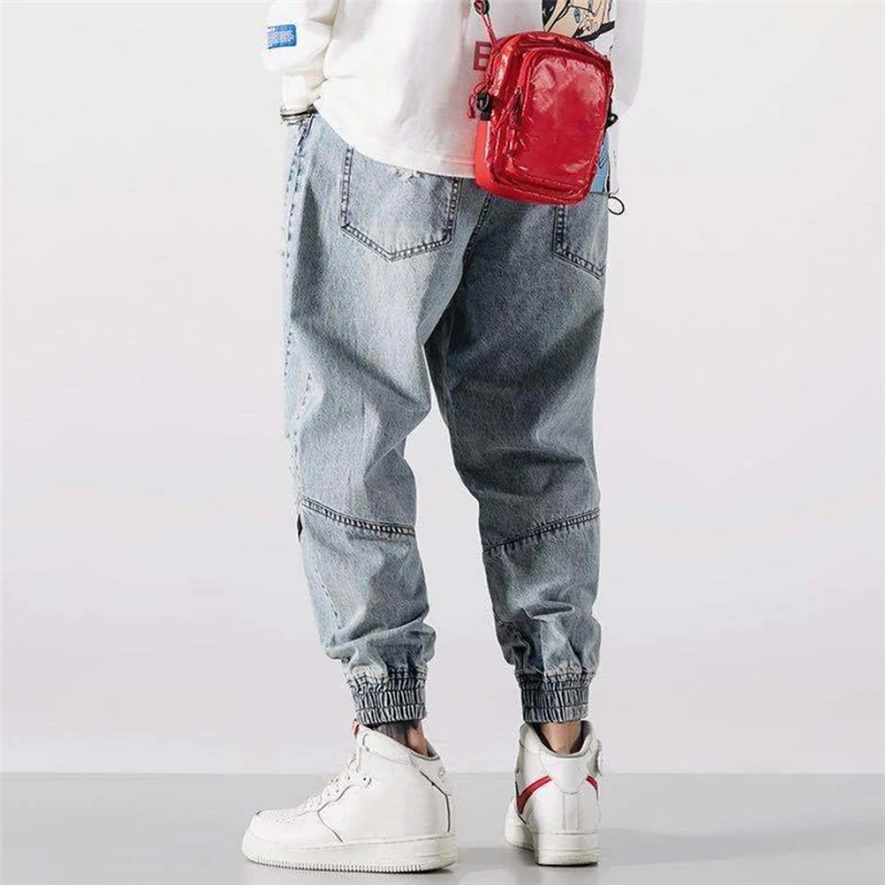 2021 Spring Harem Pants Men Fashion Tide Jeans Casual Straight Loose Trousers Trendy Men's Clothing Baggy Jogging Jeans Big Size