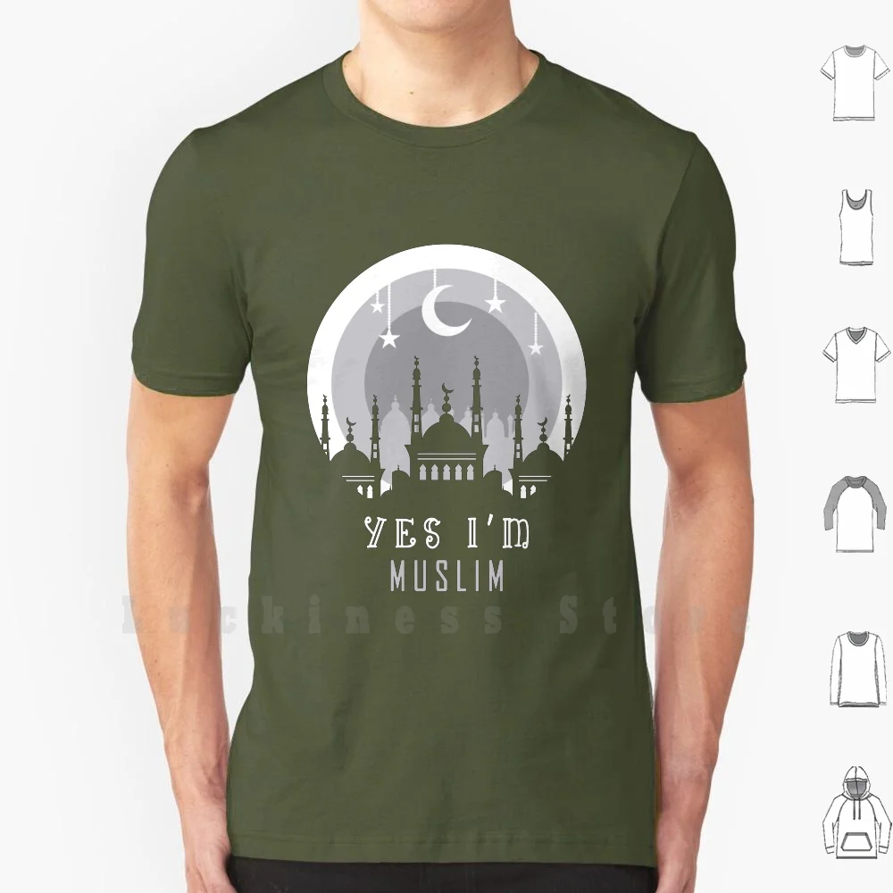 Yes I'm Muslim T Shirt 6xl Cotton Cool Tee Muslim Islam Islamic Mosque Quran Arabic Celebration Eid Mubarak Religion Yes Im