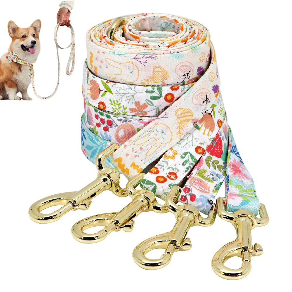 

Pet Dog Leash Nylon Printed Dog Leash Soft Puppy Walking Lead Leashes Rope 150cm For Small Medium Large Dogs Chihuahua Pitbull