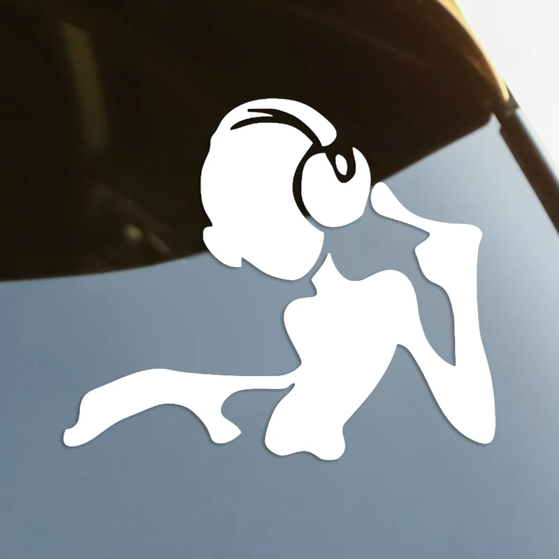 

S61020# 15x12.5cm Die-Cut Vinyl Decal DJ in Headphones Car Sticker Waterproof Auto Decors on Car Body Bumper Rear Window