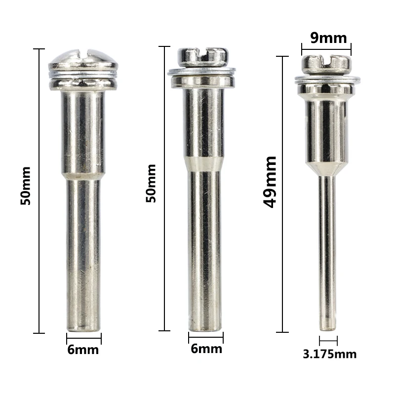 Mandrins de roue de polissage pour outil lointain Dremel, tige de vis de mandrin, extension de support de roue à tronçonner, 3.175mm, 6mm, le plus