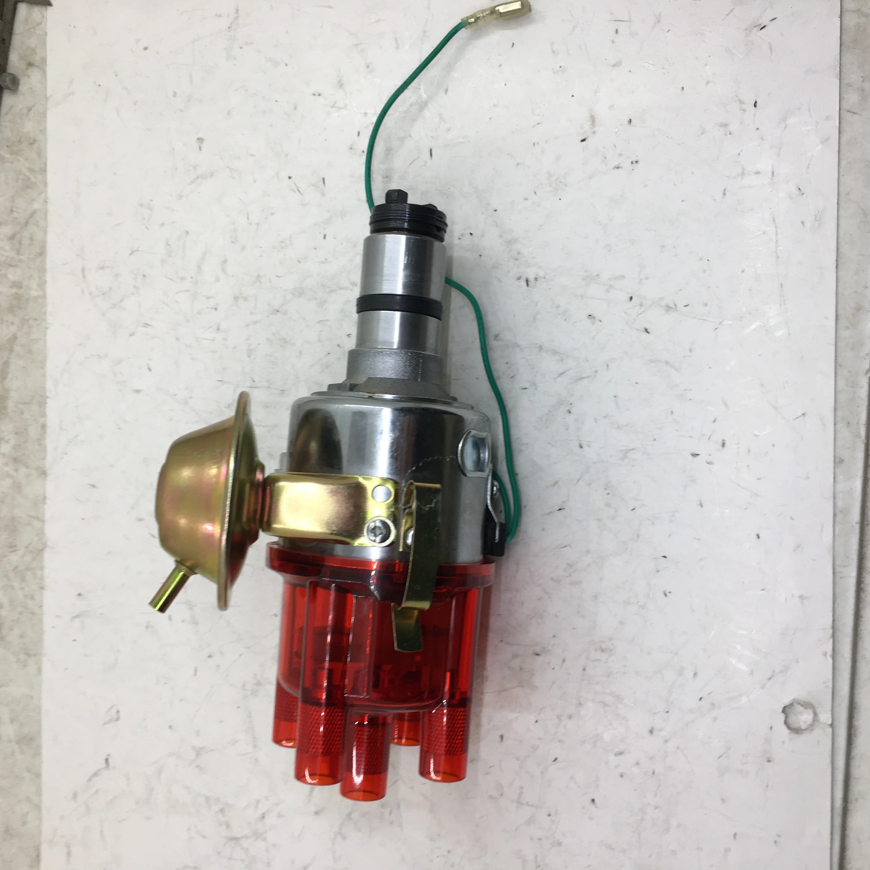 SherryBerg Point distributor for VW 003 VACUUM adv. Chrome body for BOSCH PARTS BUG FROM RADKE 0231178034 red transparent cap