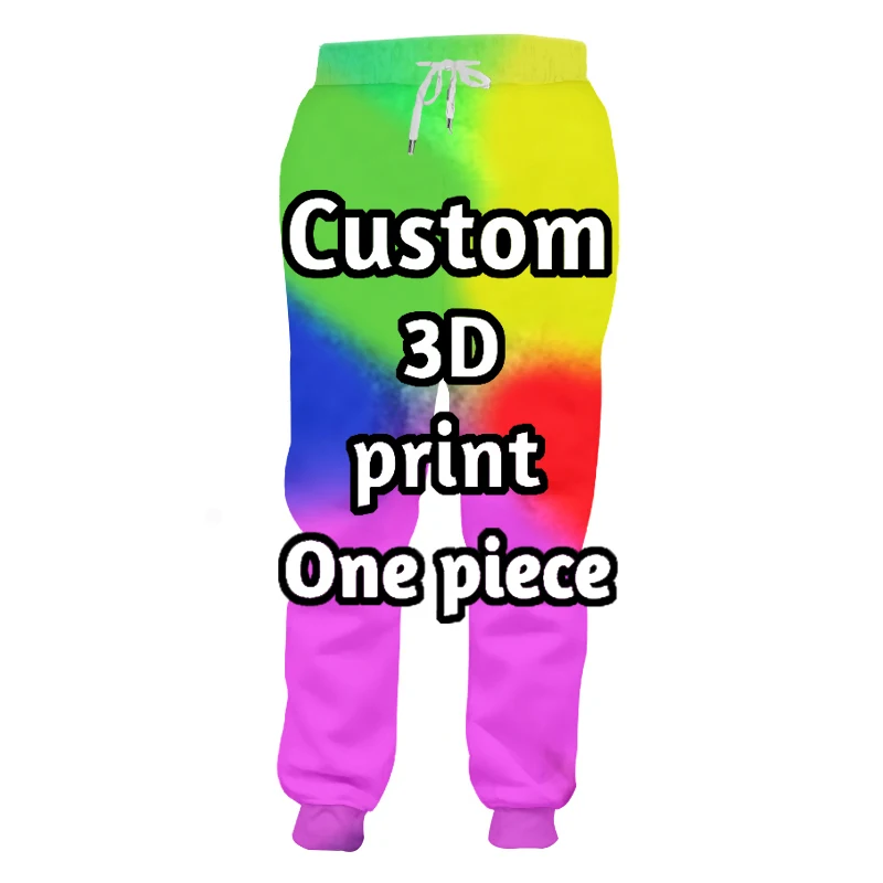 

Custom Trousers Men's 3D Print Own Design Custom Personaliz Sweatpants Male Elastic Waist Jogger Dropshipping Casual Hip Hop diy