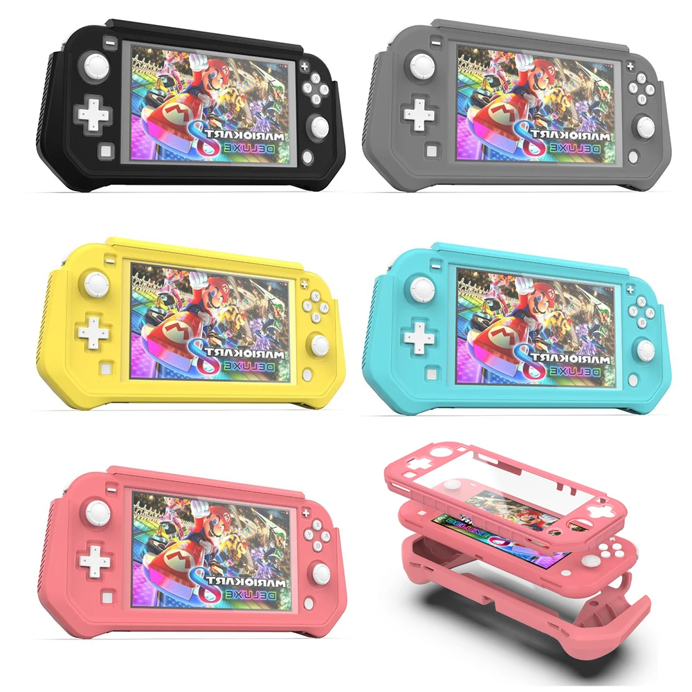 

2021 NEW for Nintend Switch Lite Full Body Ergonomic Non-slip Shell Case Cover Guards For Nintendo Switch Lite Mini Console Pink