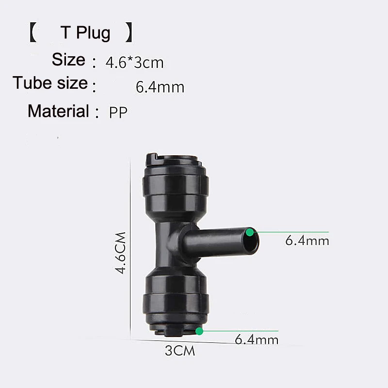 ENTENCO 1/4 \'\'wtyczka końcowa blokady ślizgowej wtyczka ssania 6mm czarna nasadka materiał z tworzywa sztucznego do akcesoriów zamgławiających