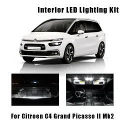 6pcs White Canbus Bulb Car LED Interior Light Package Kit Fit For 2014-2019 Citroen C4 Grand Picasso II Mk2 Cargo Glove Box Lamp