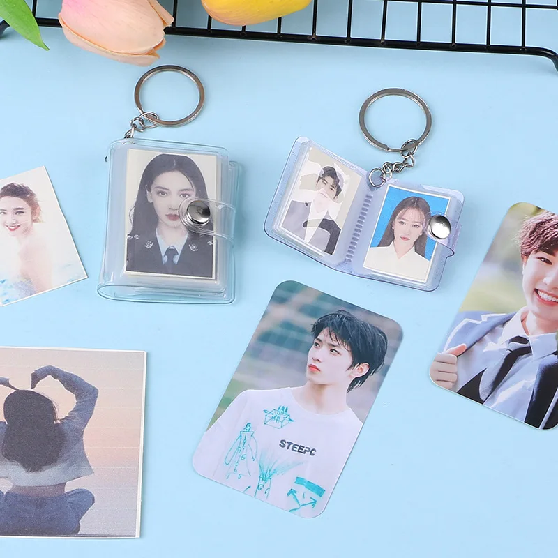 Clear PVC Small Picture Book Mini Photo Album Keychain Photos Key Chain