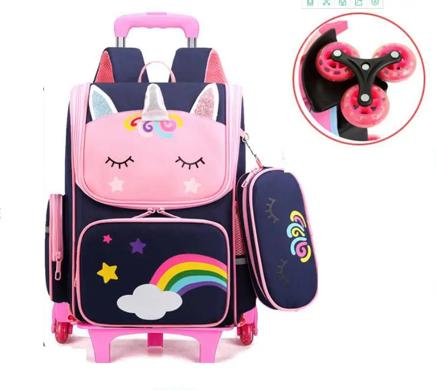 

s School Bag On Wheels School Trolley Bag Wheeled Backpack Bag For Girl Rolling Backpack Bags Kids Rolling Backpack Trolley Bags