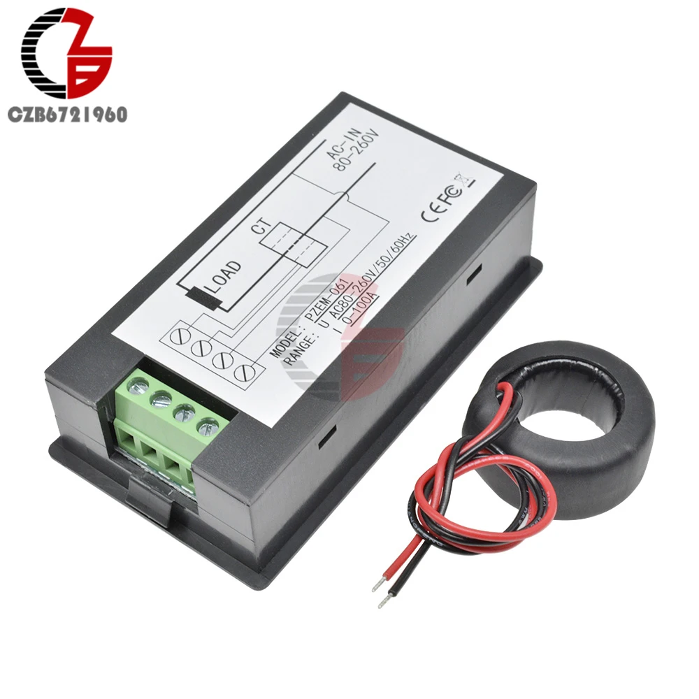 50A/100A AC 80-260V/DC 6.5-100V Digital Voltmeter Ammeter Wattmeter Power Energy Meter 12V 24V 110V 220V Volt Tester Detector