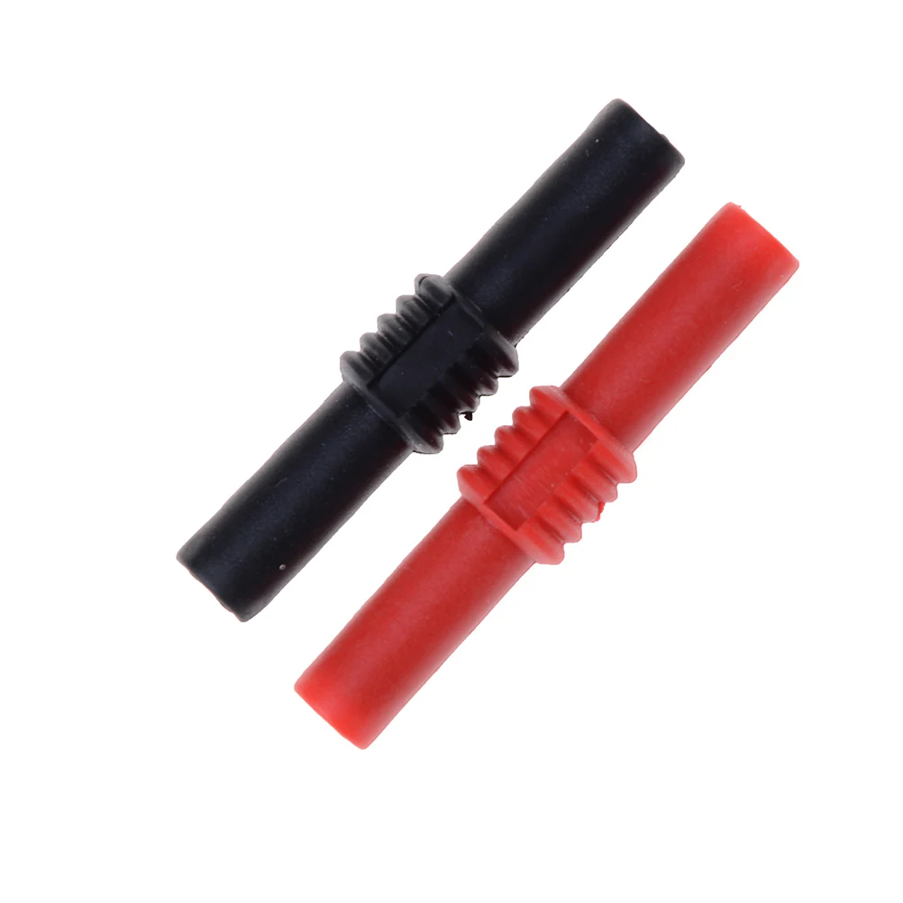 2pcs 4mm Banana Socket Female Adapter Extension Insulated Banana Plug Coupler 2x 4mm To 4mm Banana Female Plug(Black+Red)