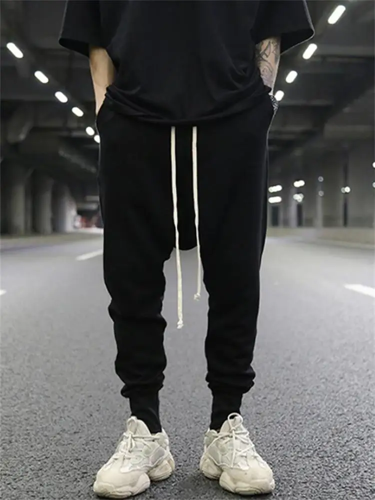 

Men's Beat Pants New Dark Color Classic Versatile Hanging Crotch Leggings Fashion Trend Leisure Large Size Small Foot Pants