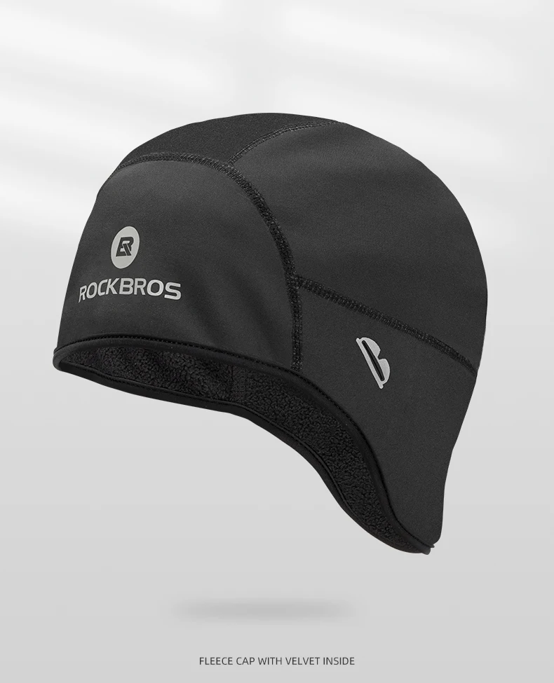ROCKBROS Wintermützen, winddicht, Thermo-Fleece-Hüte, Fahrradmütze, Skifahren, Motorrad, Radfahren, Hut, Bandana, Ciclismo, Stirnband – Detail 1