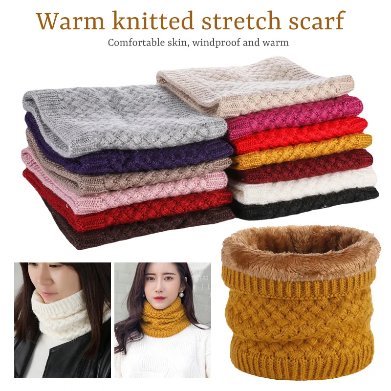 Men Women Warm Winter Knit Neck Warmer Circle Wrap Loop Snood Infinity Scarf Chunky Soft Thick Circle Loop Scarves