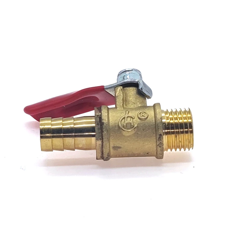 Ball Valve 6-12mm Hose Barb 1/8\'\'1/4\'\'3/8\'\'1/2\'\' Male Thread Connector Joint Copper Pipe Fitting Coupler Adapter