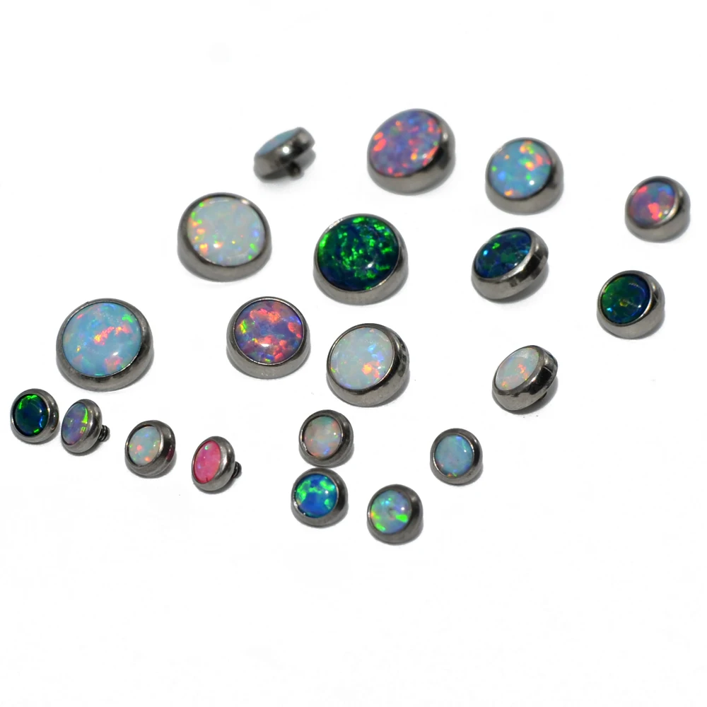 1 PC G23 Titanium Opal Dermal Anchor Top Micro Dermal Anchor Piercings Skin Diver Surface Piercing Sex Body Jewelry