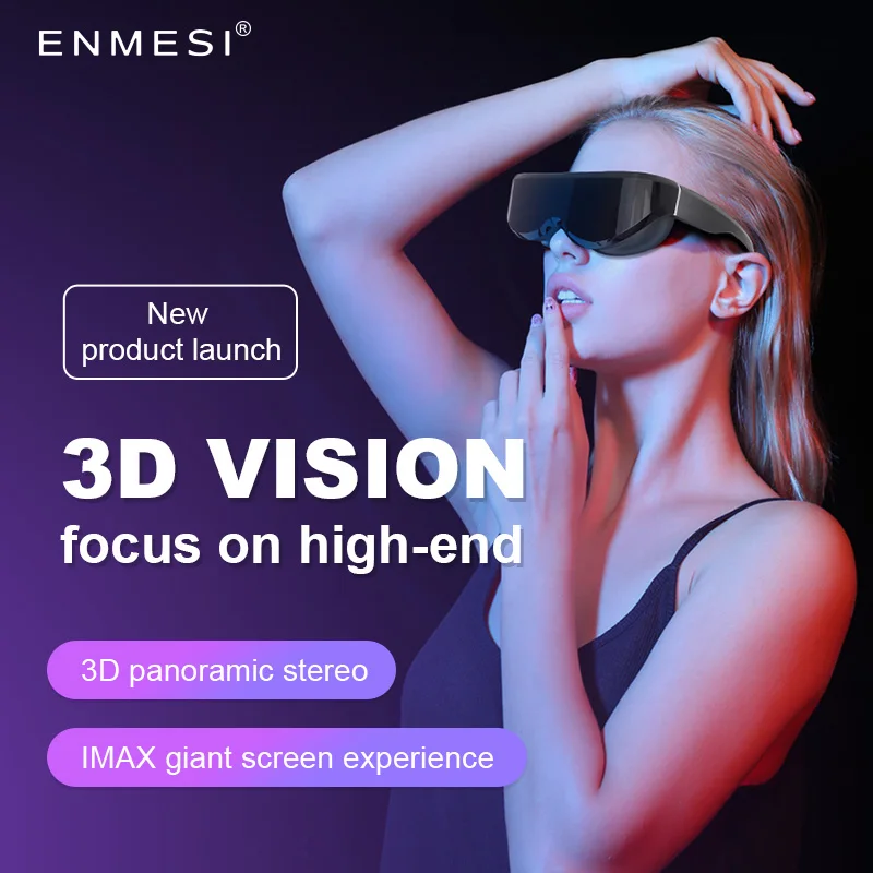 

ENMEIS HMD new HDMI head-mounted near-eye high-definition giant screen 3DVR virtual reality movie game video glasses display