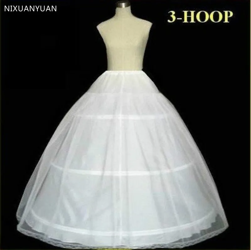 Plus Size In Stock Hot Sale 3 Hoop Ball Gown Bone Full Crinoline Petticoats for Wedding Dress Wedding Skirt Accessories Slip