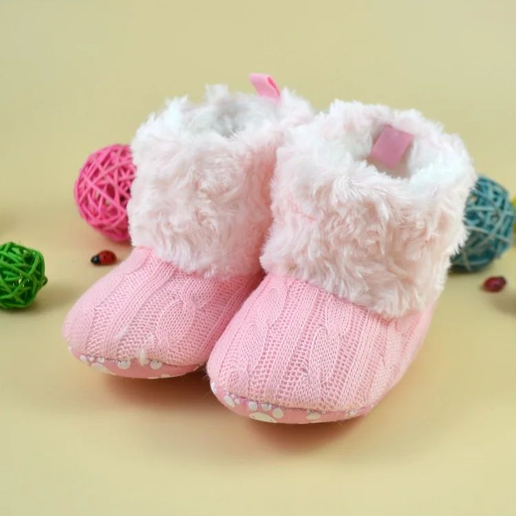 Sapatos infantis adoráveis de berço, pantufas para bebês com tecido antiderrapante, de malha, para meninos e meninas